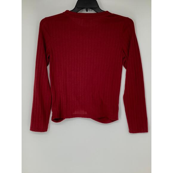 Sanctuary Women's Medium Red The It Girl Ribbed Knit Crop Top Twist Front G4-9 - Picture 8 of 11